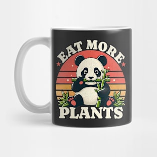 Eat More Plants Retro Panda Mug